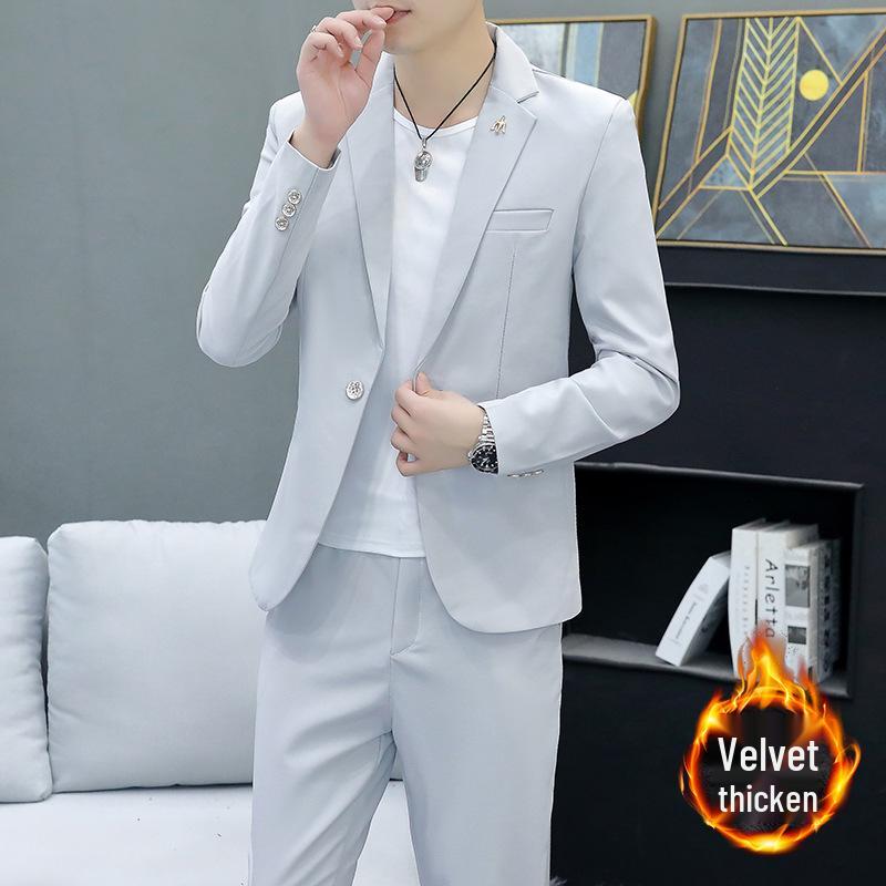 Ensemble Blazer Business Décontracté Coupe Slim pour Homme Style Coréen pour le Printemps et l'Automne