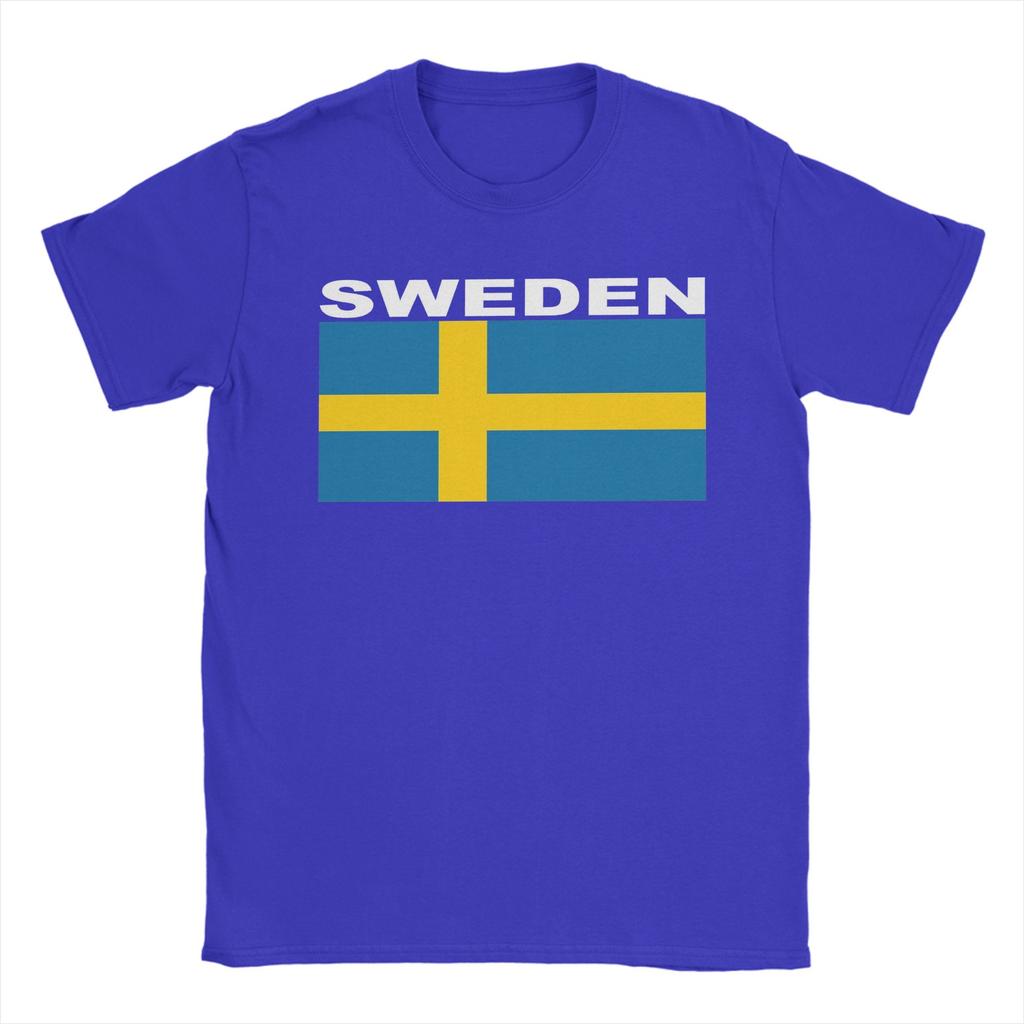 Sweden Swedish flag TShirt Unisex Hipster 100 Cotton Tee Shirt O Neck Short Sleeve T Shirt Big Size Clothes