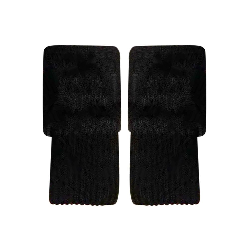 

Теплые перчатки без пальцев с утеплителем, однотонные плюшевые перчатки, зимний женский аксессуар чёрный