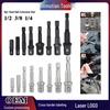Cross Black Hexagonal Handle Electric Screwdriver Set - 8-piece Hex Rod & AD Socket Wrench Conversion Tool.