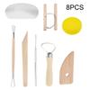 8Pcs Wooden Clay Sculpting Tools Set Professional Pottery Carving Shaping Kit for Beginners Craft Art Work