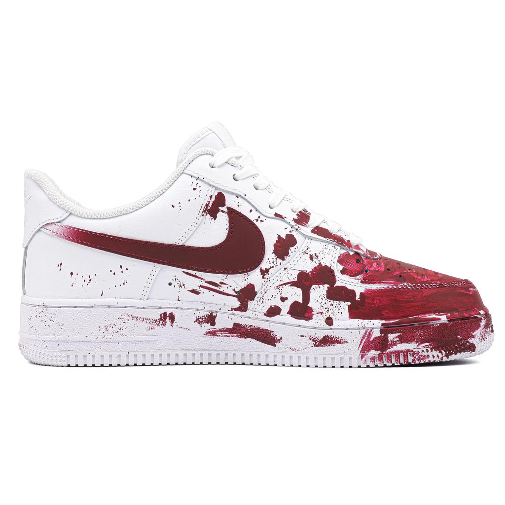 Nike Air Force 1 Blood Romance Lightweight Low Top Skateboard Shoes Unisex White Red CW2288-111(Team241-)