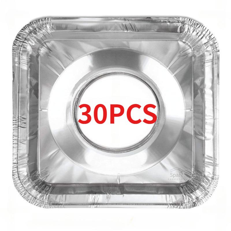 30PCS Disposable Gas Stove Covers Aluminum Foil Stove Mats Oil-Proof Cooking Protectors Heat Resistant - Thick Kitchen Stove Pad