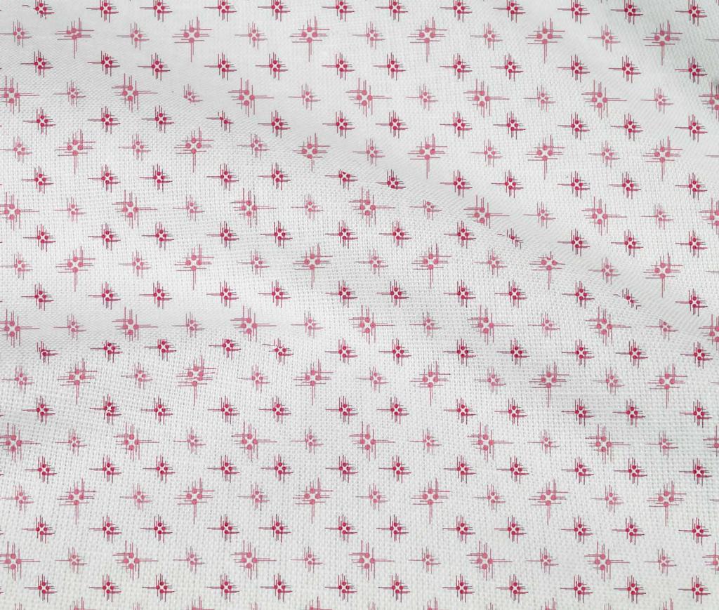 oneOone Cotton Flex Crimson Red Fabric Line & Dot Small Sewing Craft Projects Fabric Prints by Yard 40 Inch