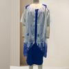 Vestido de capa de talla grande para mujer con sobrecapa de gasa floral, vestido formal bodycon lápiz midi para boda, fiesta de cóctel, trabajo