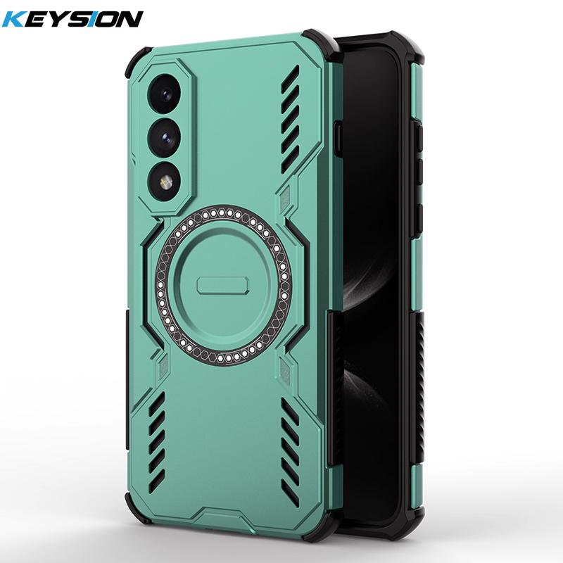 KEYSION Hollow Heat Dissipation Case for OnePlus Nord 5 5G Silicone+PC Magnetic Cooling Shockproof Phone Cover for 1+ Nord 5 5G