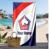 LOSC Lille Personalized Printed Beach Towel Soccer Logo Support Custom Name Text Absorbent Towel For Sport Travel Special Gift