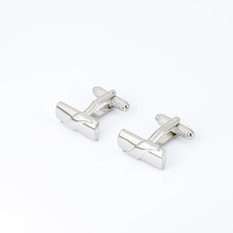Rectangular Smooth Metal Cufflinks Men s High-end Shirts French CL-0267