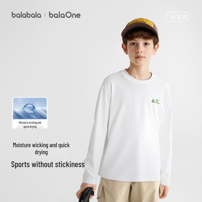 Balabala Kids' Cotton Quick-Dry Long Sleeve Tee