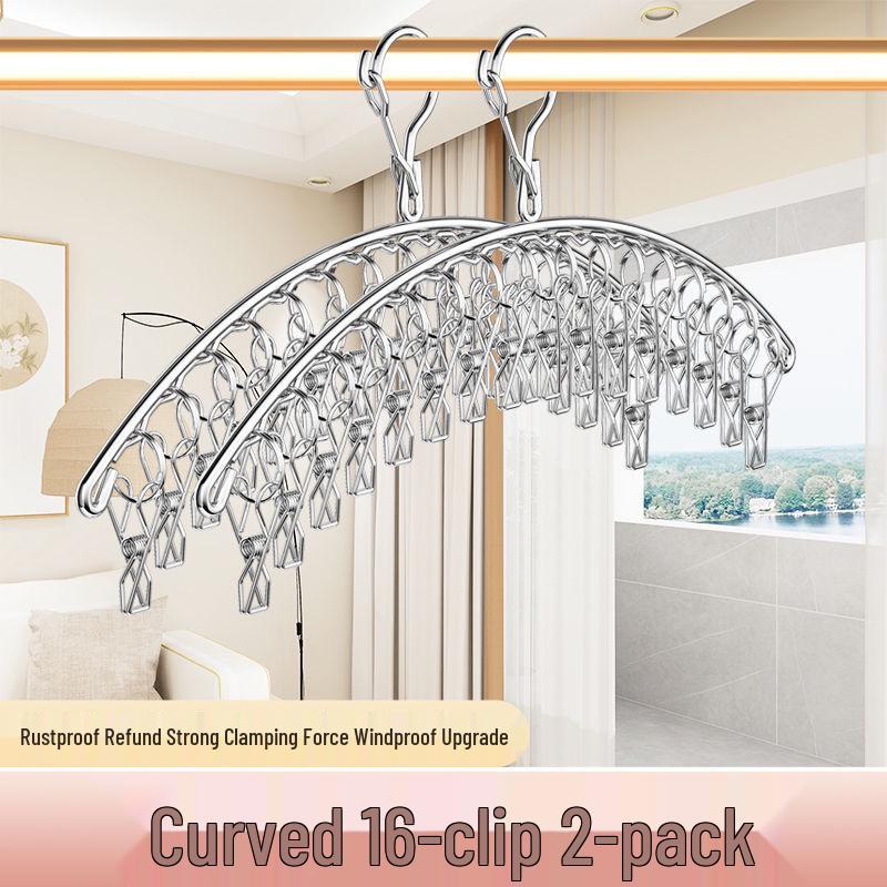 Stainless Steel Multi-Clip Clothes Drying Rack for Socks and Underwear