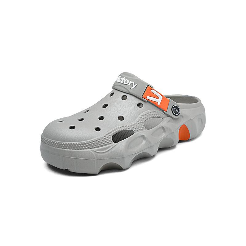 

Stepping On Shit Eva Hole Shoes с простой индивидуальностью и верхней одеждой Мужские тапочки Повседневная мода Пляжные сандалии Производитель 39 серый