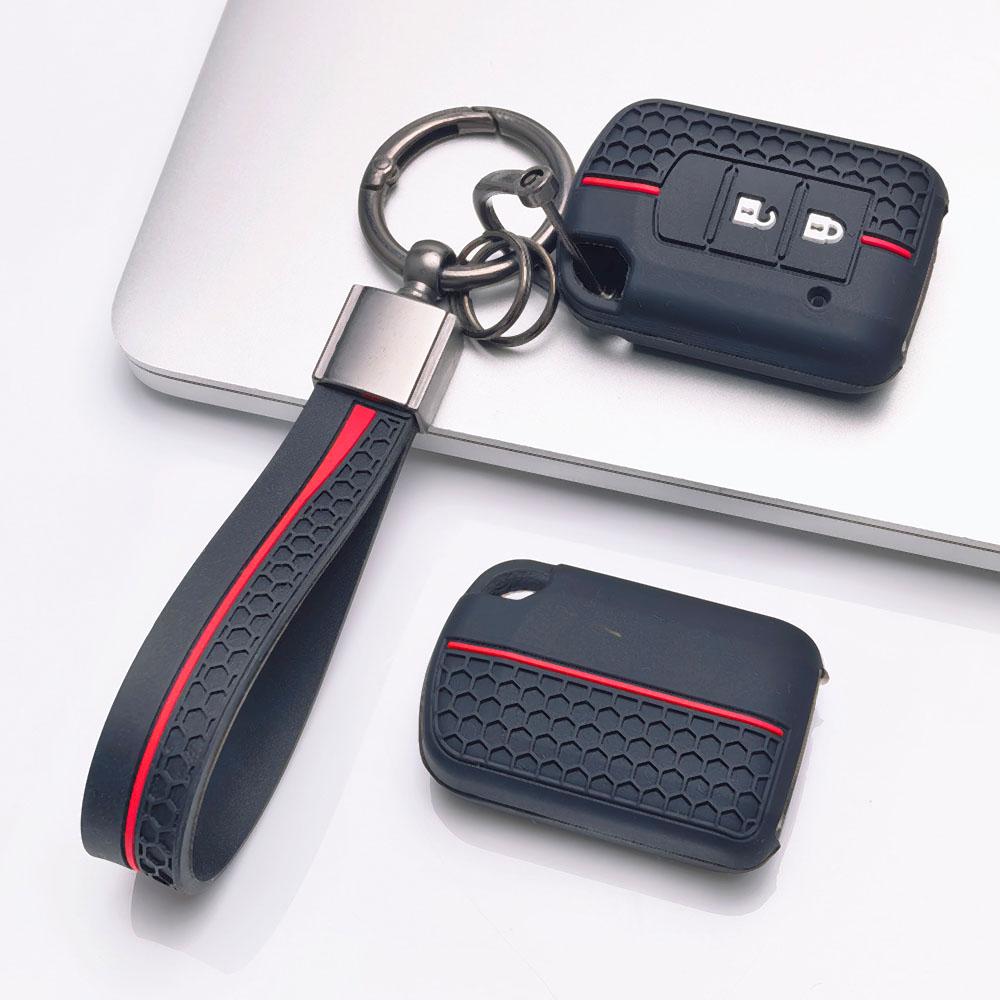 Premium Silicone Car Key Fob Cover For Mitsubishi Lancer EX Outlander ASX Pajero Sport With Keychain Soft Silicone Car Interior Accessories