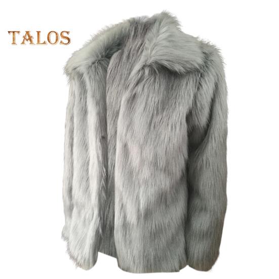 

Мужское пальто из искусственного меха с отворотом, с длинным рукавом, с отворотом, термоизоляционное, ветрозащитное, повседневное, универсальное, верхняя одежда, повседневная одежда M серый