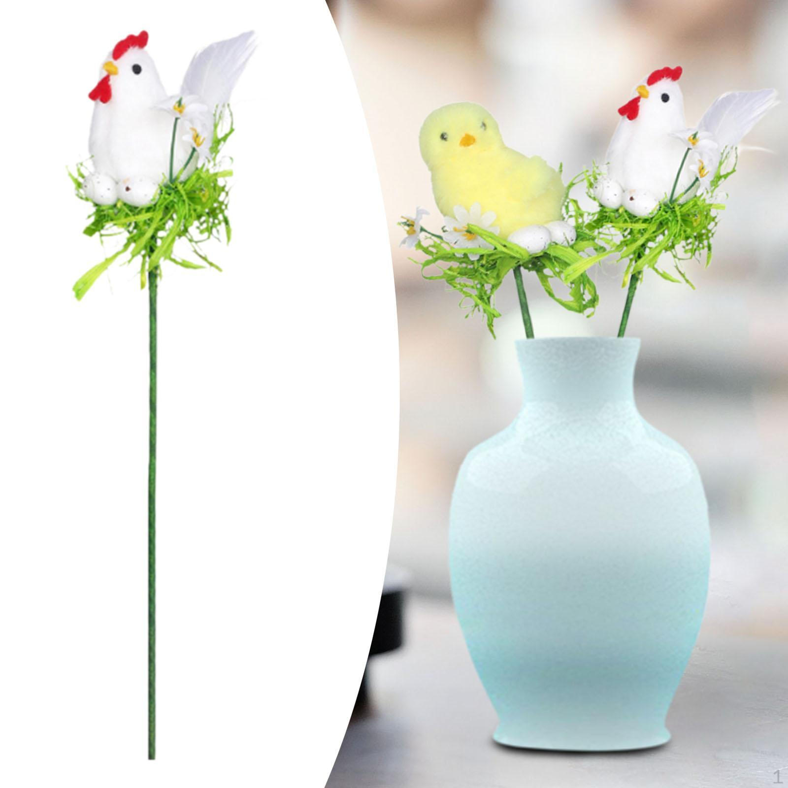

Пасхальный цыпленок выбирает декоративную креативную милую элегантную цветочную композицию декор для