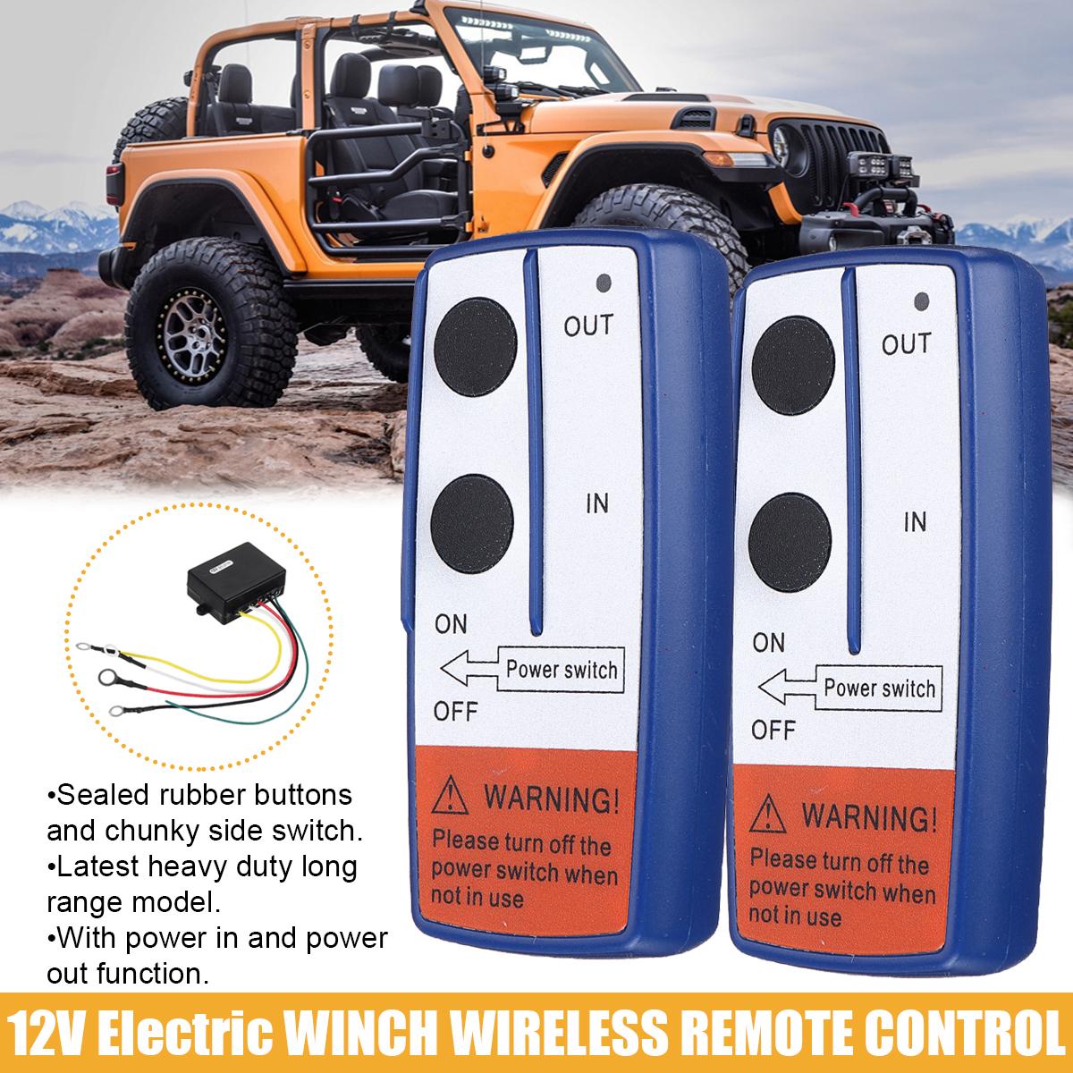 

100 футов универсальный автомобильный беспроводной лебедка кран пульт дистанционного управления с двойной трубкой два согласованных передатчика 12 В