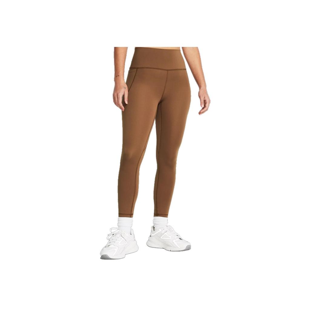 Under Armour Meridian Solid Color Elastic Mid-Waist Slim Fit Nine-Point Sports Pants Women Pants Moss-Brown 1382525-253