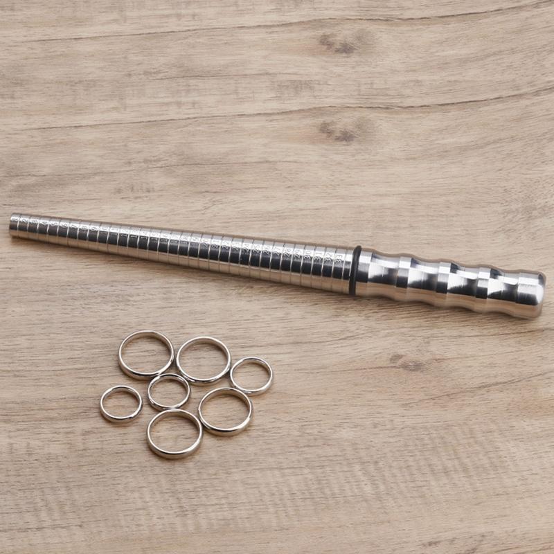 Ring Sizer Mandrel Measuring Tool Stainless Steel Ring Sizing Gauge Sizers Metal Finger Size Stick Jewelry Making Tool