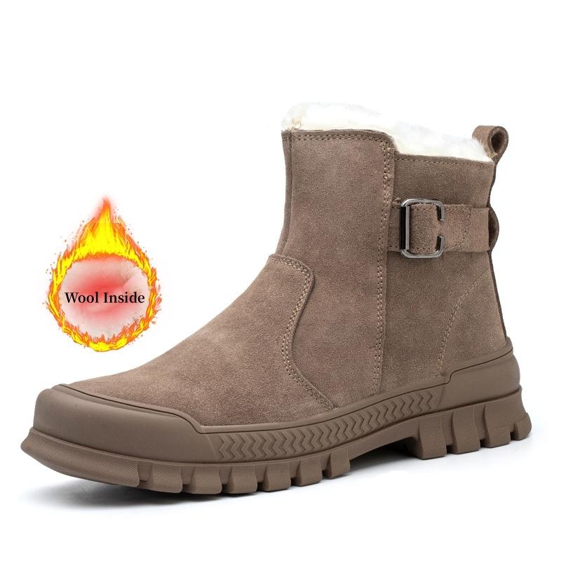 

Winter Work Safety Shoes Men Warm Thickened Wool Safety Boots Anti-smash Steel Toe Shoes Male Protective Work Boots 43