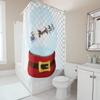 TU Christmas Shower Curtain Santa Claus Reindeer Festive Holiday Bathroom Decor Set Waterproof XMAS Holiday Home Decor Festive W