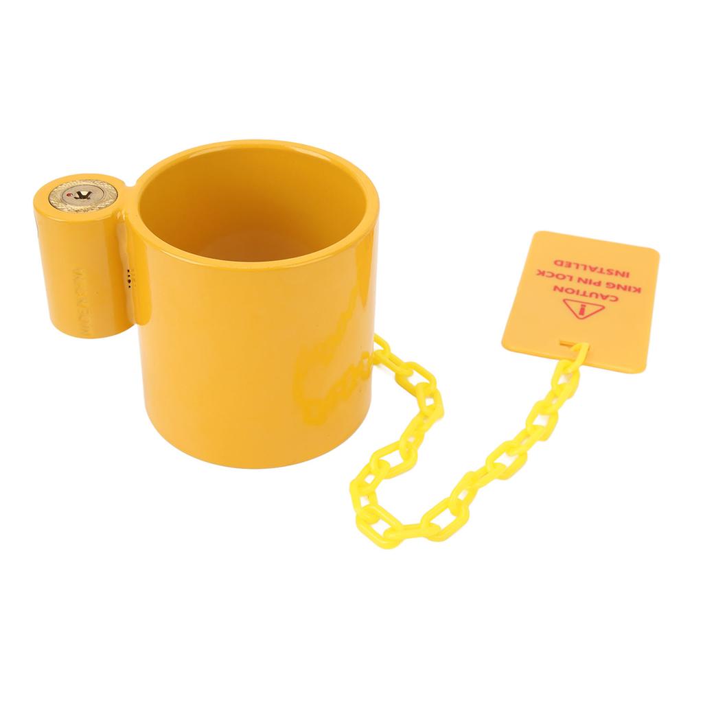 5th Wheel King Pin Lock Anti Rust Heavy Duty Steel Trailer King Pin Lock with Yellow Caution Tag For Motorhomes