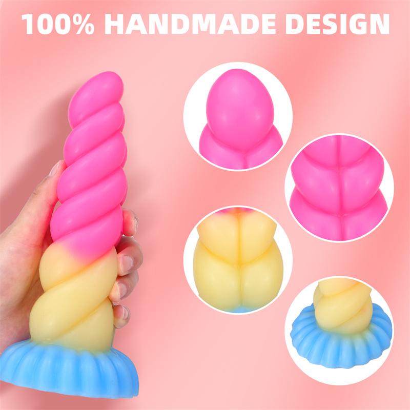 Women's Hemp Rope New Anal Plug Special-shaped Silicone Penis Soft Mixed Color Simulation Masturbator