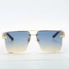 For Female Square Frameless Eyewear Latest Stylish Female Designer Sun Eyewear Frame Sunglasses Female Retro UV Protection 400 Eyewear