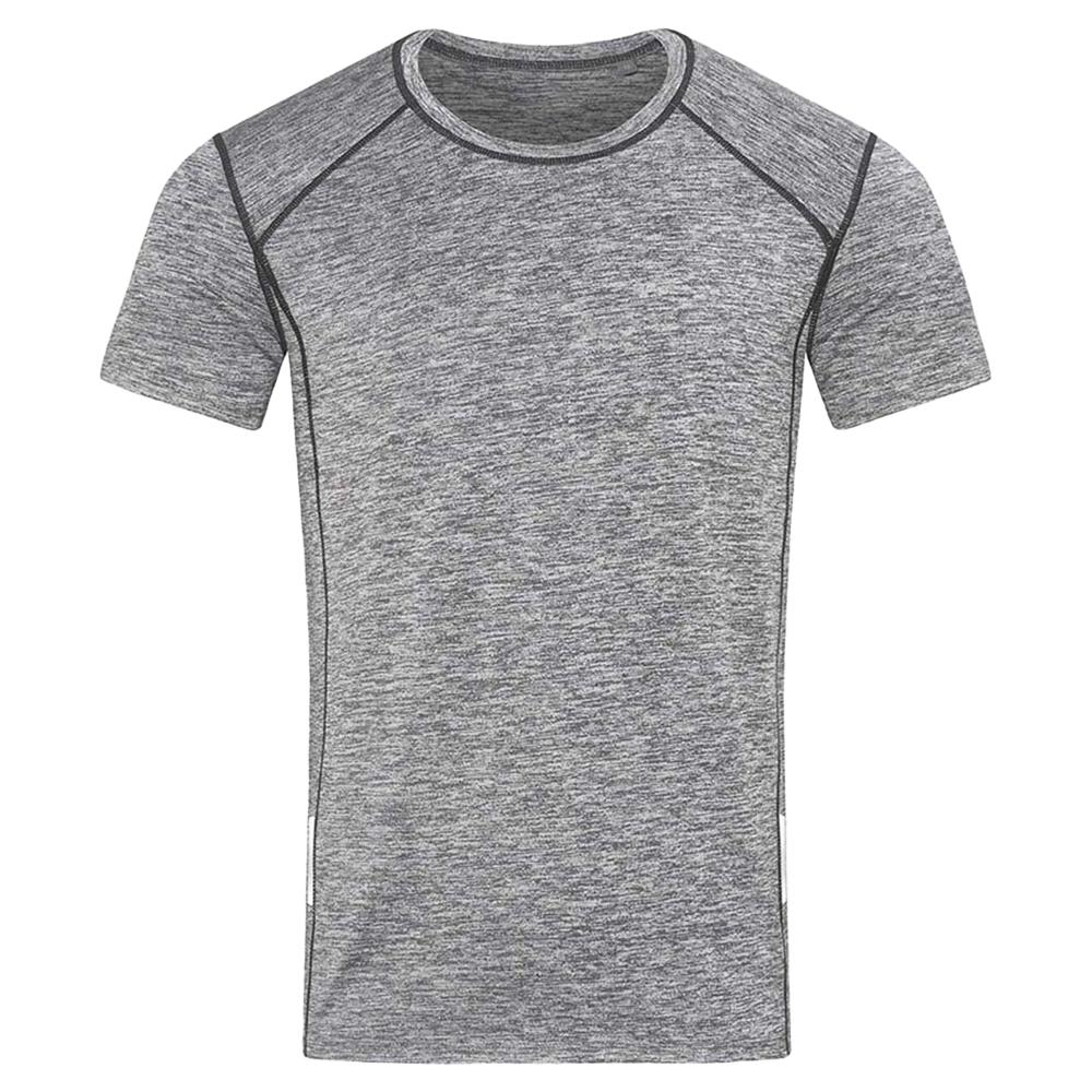 Stedman Mens Heather Reflective Detail Slim Sports T-Shirt