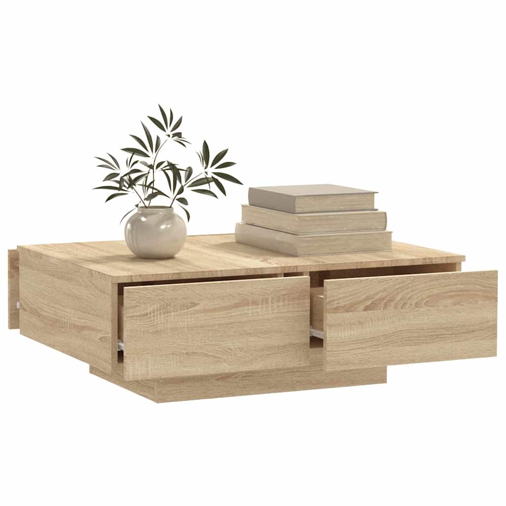 Vidaxl Stolik Kawowy, Dąb Sonoma 90X60X31 Cm, Materiał Drewnopochodny