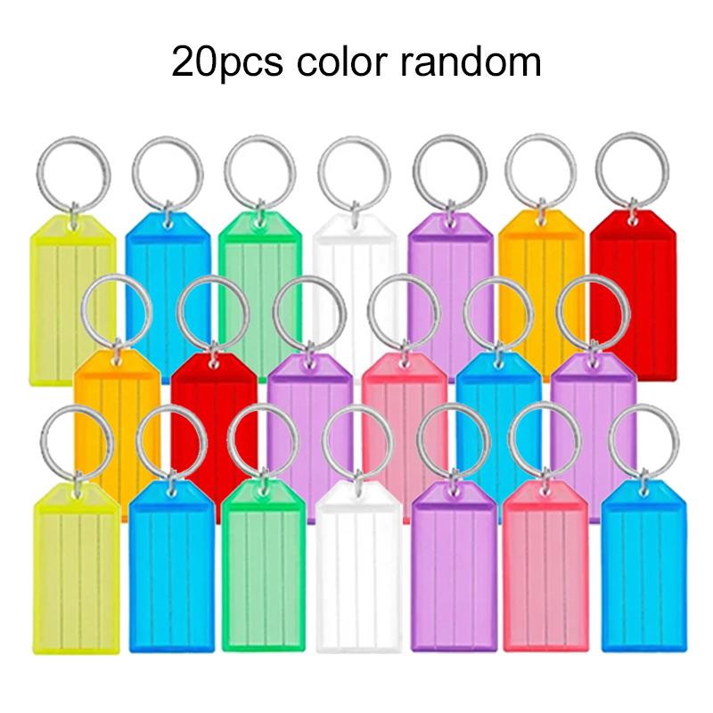 10~100pcs Plastic Keytag Colorful Keychain Pendant Markable Sign Desktop Storage Supplies Key Management for Baggage Tag TMZ