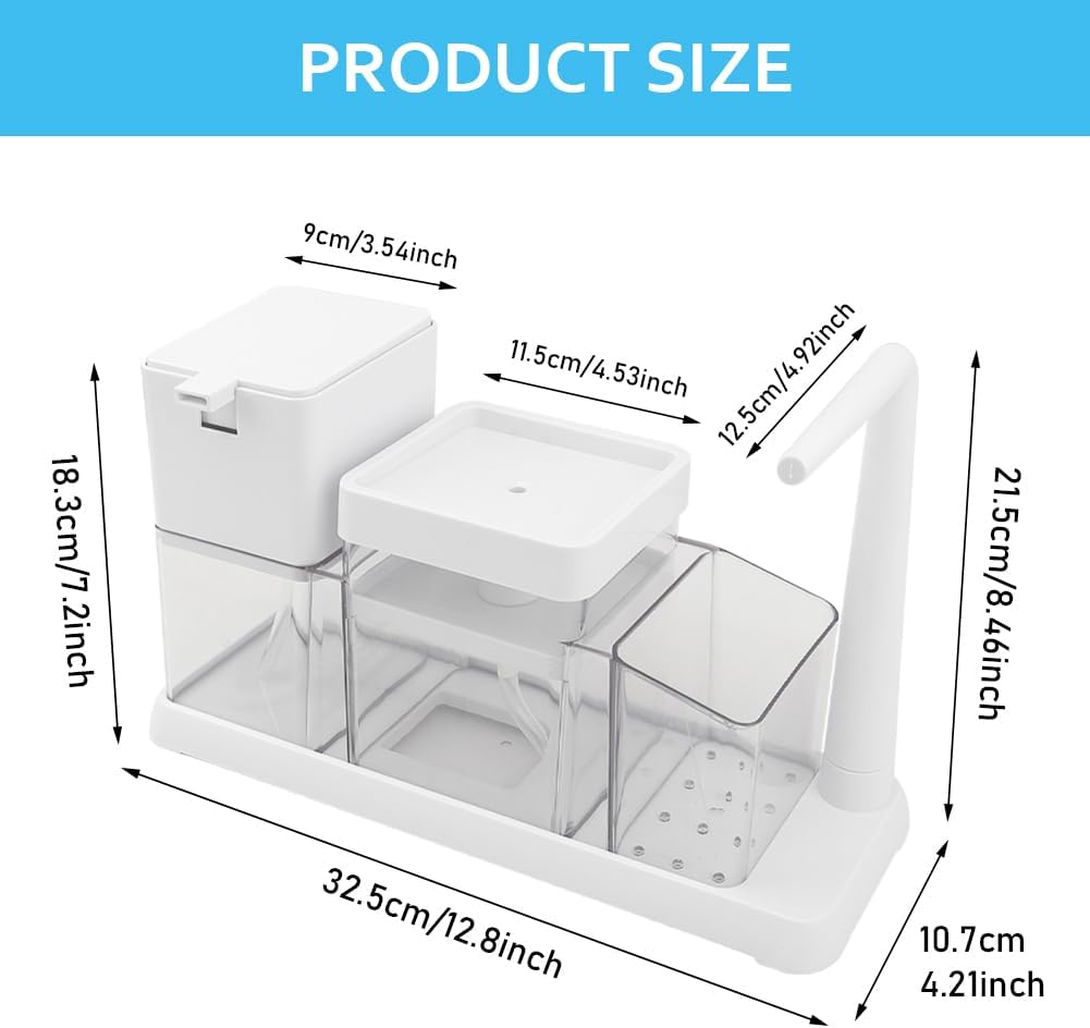 Küchenseifenspender mit Schwammhalter-Set, 2-in-1-Spülmittel- und Handseifenspender-Set für die Küchenspüle