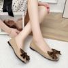 Plus Size Flat Shoes Women's Autumn New Square Toe Shallow Mouth Bow Soft Sole Anti-slip Wear-resistant Low Top Shoes