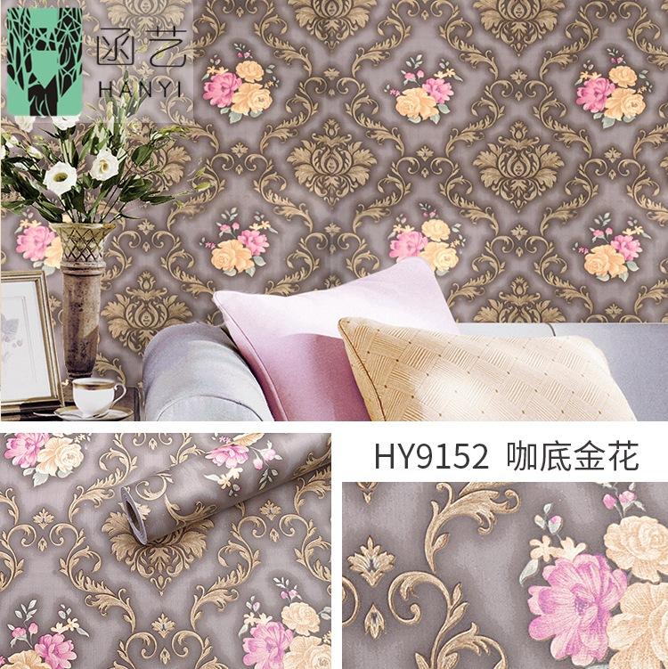 45cm*10m/1 Rolle Europäischer Stil Retro Dekorieren Hintergrundwand Hibiskus Wandbilder Tapete Wohnzimmer Kreative Hauswandaufkleber