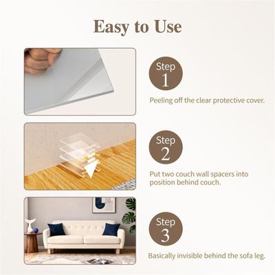 Couch Wandabstandhalter 2 Stück Klarer Acrylstopper Bett Wandpuffer Für Steckdose Schlafsofa Schrank Wohnung Zuhause Hotel Boden Schlafzimmer