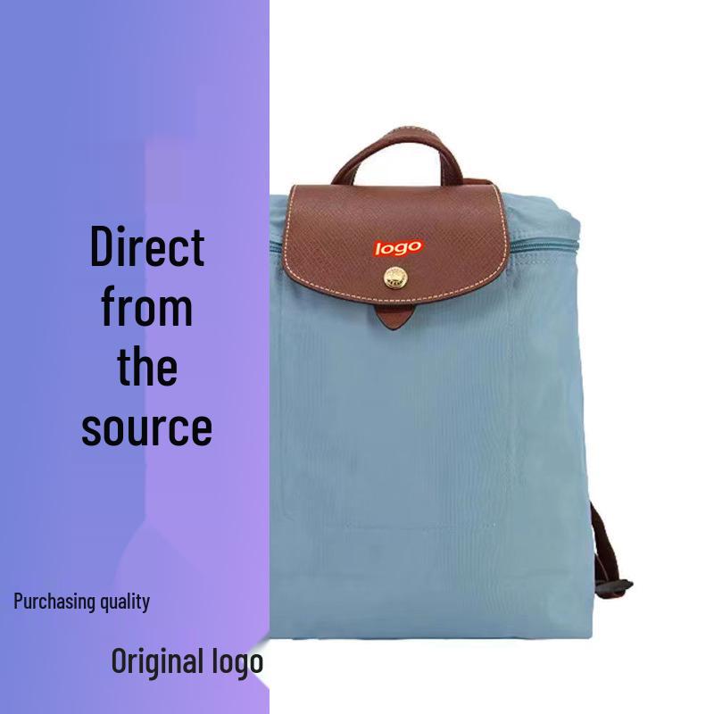 French Dragon Inlay Waterproof Nylon Backpack with Phone and ID Pocket - Women's Casual Street Style