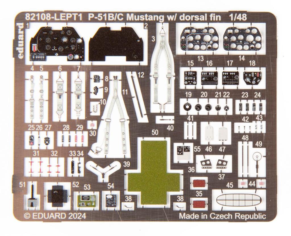 Eduard 1/48 Profipack American P-51B/C Dorsal Fin Plastic Model Kit EDU82108