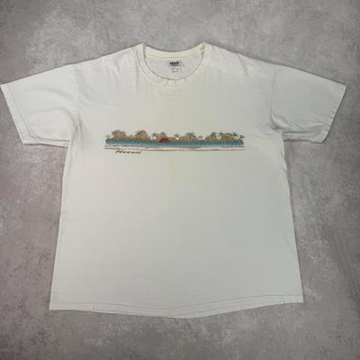 Vintage 90s Hawaii Graphic Souvenir Travel T-Shirt and Kids Tshirt, White XL