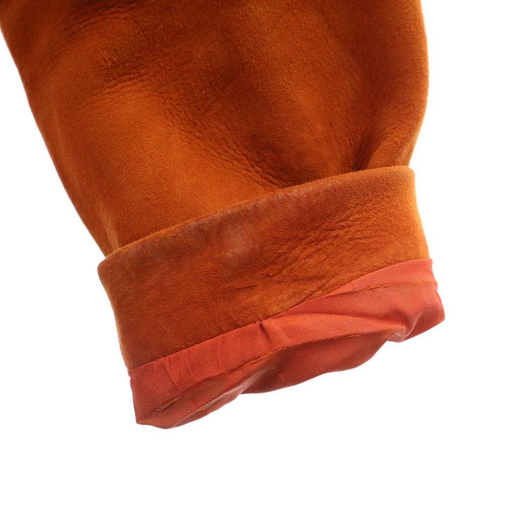 60s 70s Vintage TALON Zip Suede Leather Jacket 18 Orange Series Women Used