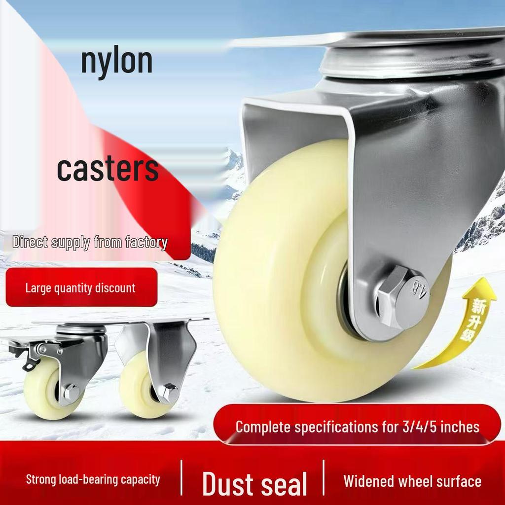 Swivel Caster Wheels: 3-8 Inch Nylon, Light/Heavy Duty, Fixed/Brake Options, Load-Bearing Trolley Casters