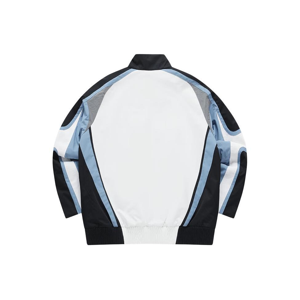 FILA Fusion Color Block Loose Fit Stand Collar Baseball Cotton Jacket Unisex jackets White T11U411901F-WT