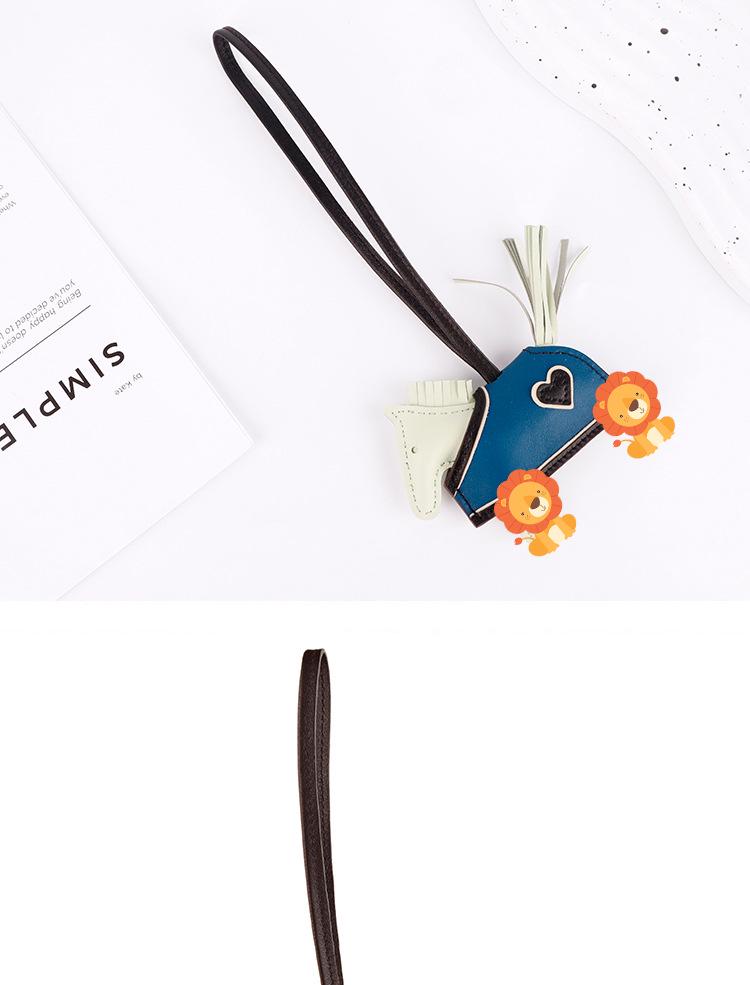 Luxurious H-Style Lambskin Leather Cape Pony Charm Keyring