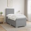Box Spring Bed with Mattress Light Gray 90 X 190 Cm Fabric