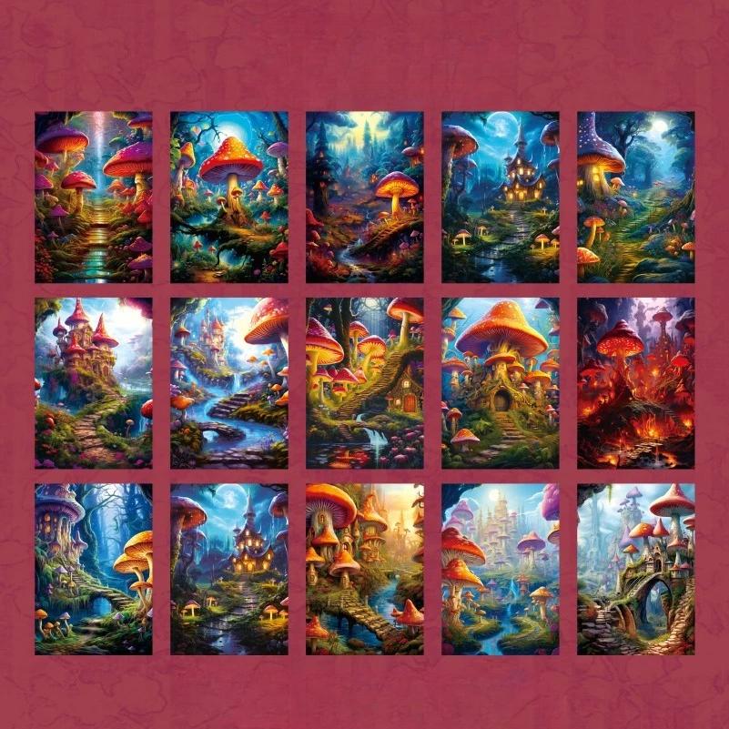 30pcs Fantasy Territory Junk Journal Scrapbooking Material Paper Memo Pads Cards Retro Background Decoration