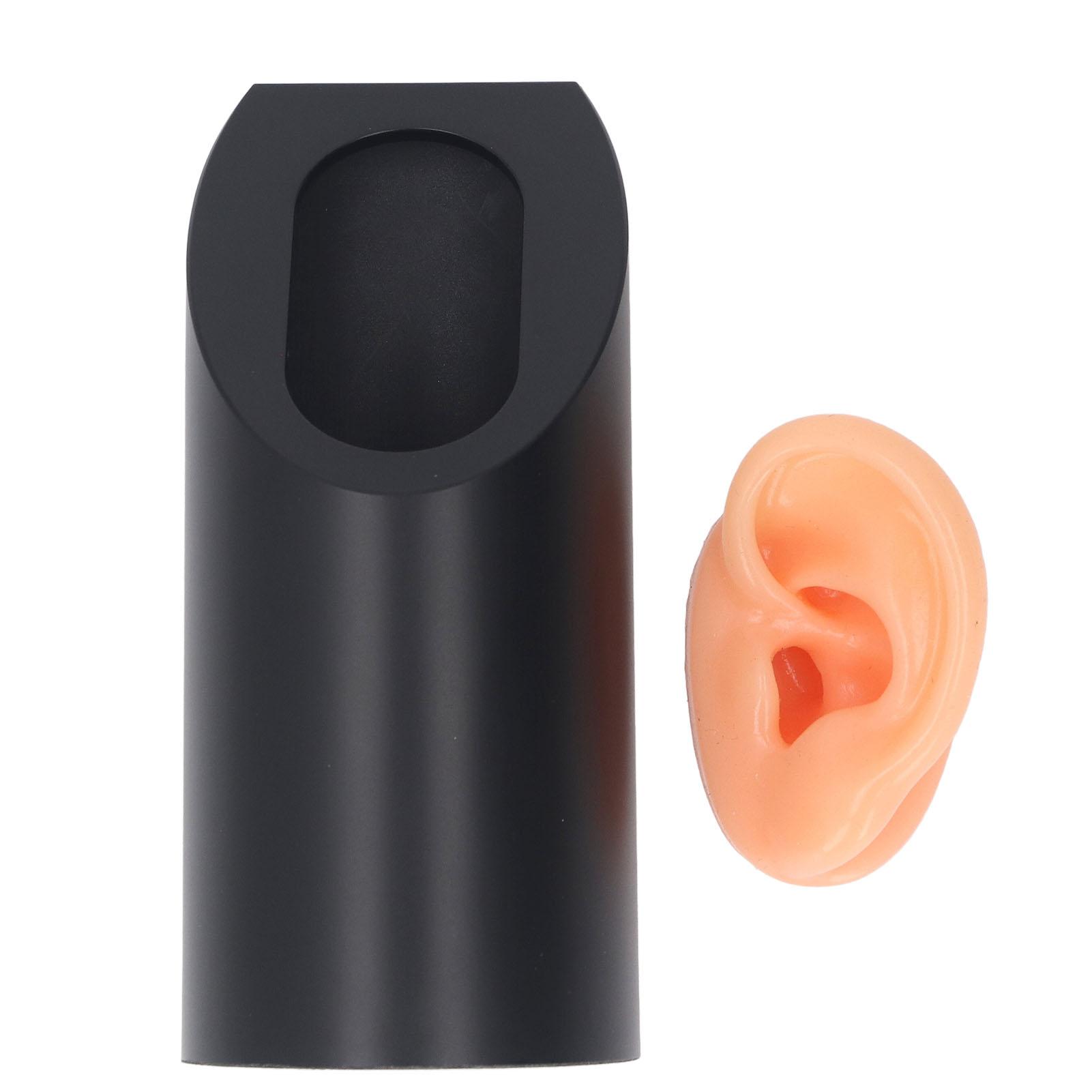 

Silicone Ear Model Soft Simulation Hearing Tool Sound Aid Display M Fleshcolor with Black Cylinder S Left