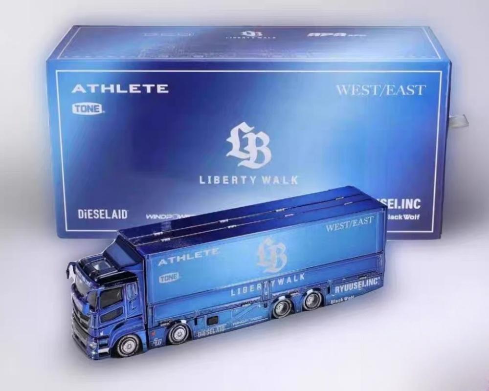 cwlsev1 1:64 Mitsubishi FUSO container truck Transporter LBWK JDM flying wing simulation alloy car model, adult ornaments, boys toys