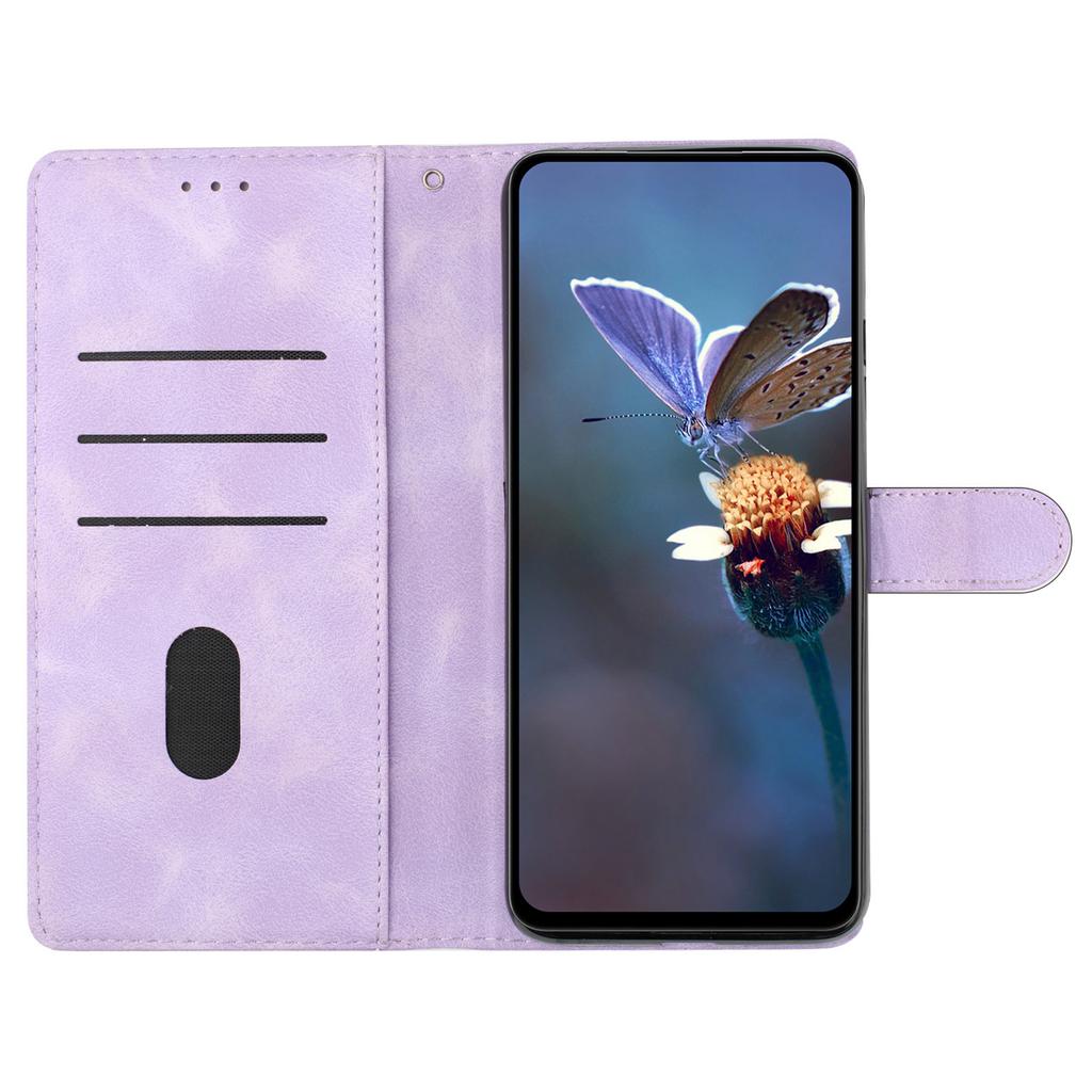 Ledertasche für Sony Xperia 10 V, Fingerabdrucksichere Brieftasche mit Ständer, Handyhülle mit Blumenprägung