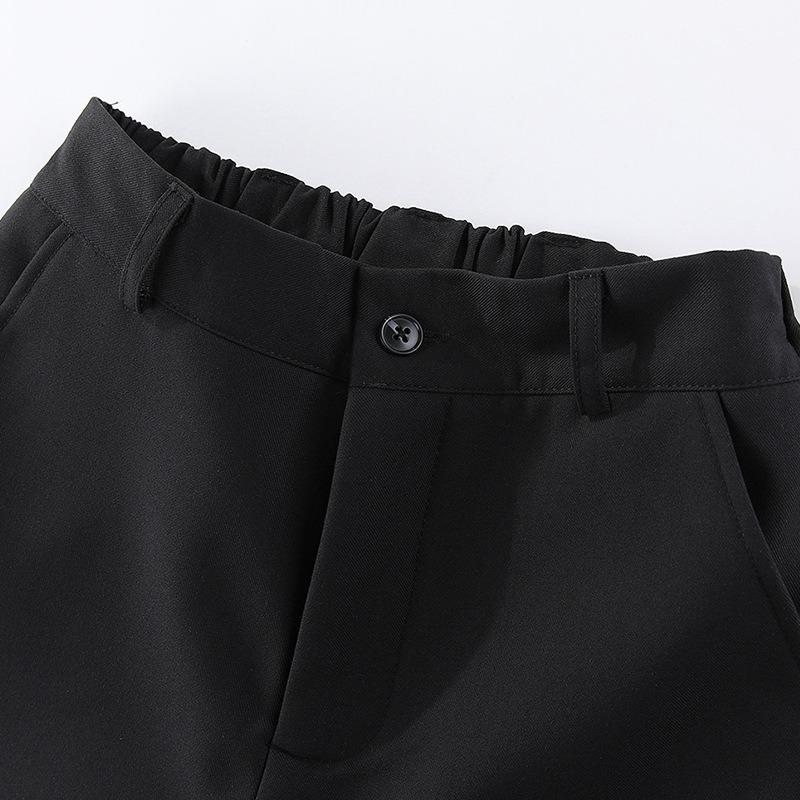 Wrinkle Free Thick Fleece Warm Solid Color Kids Formal Suit Trousers