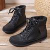 Women'S Boots Classic Fashion Plus Size Round Head Side Zipper With Plush Winter Leather Boots For Women Shoes Botas Mujer