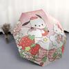 1pc Hello Kitty & My Melody Floral Wreath Automatic Opening/Closing Umbrella with Convenient Three-Fold Design, 8-Bone Iron Frame, Outdoor, Perfect Gi