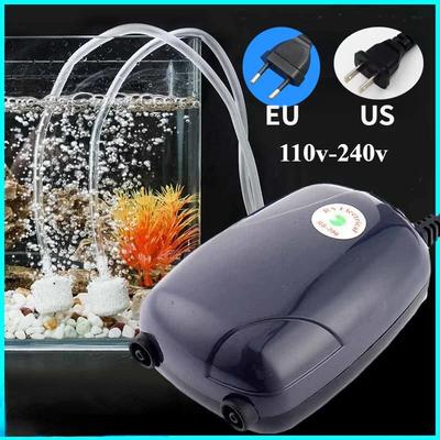 Akwarium Pompa Powietrza Akwarium Mini Sprężarka Pojedynczy Podwójny Wylot z Zaworem Zwrotnym Rury Akcesoria Wodne 220 V 3 W 5 W