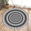 3D Vortex Optical Illusion Rugs Trap Area Rugs Not-Slip Round Rugs Area Carpets for Living Room Short Plush Trap Swirl Carpet